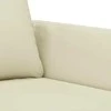 Sofa Sofos komplektas su pagalvėmis, 3 dalių, kreminis, dirbtinė oda