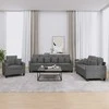 Sofa Sofos komplektas su pagalvėmis, 3 dalių, pilkas, audinys