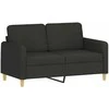 Sofa Sofos komplektas su pagalvėmis, 3 dalių, juodas, audinys