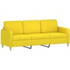 Sofa Sofos komplektas su pagalvėmis, 3 dalių, geltonas, audinys