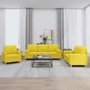Sofa Sofos komplektas su pagalvėmis, 3 dalių, geltonas, audinys