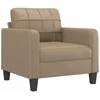 Sofa Sofos komplektas su pagalvėmis, 3 dalių, kapučino, dirbtinė oda