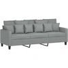 Sofa Sofos komplektas su pagalvėmis, 3 dalių, pilkas, audinys