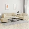 Sofa Sofos komplektas su pagalvėmis, 3 dalių, kreminis, audinys