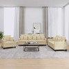 Sofa Sofos komplektas su pagalvėmis, 3 dalių, kreminis, audinys