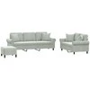 Sofa Sofos komplektas su pagalvėmis, 3 dalių, pilkas, aksomas
