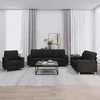 Sofa Sofos komplektas su pagalvėmis, 3 dalių, juodas, audinys