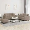 Sofa Sofos komplektas su pagalvėmis, 3 dalių, taupe, audinys