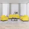 Sofa Sofos komplektas su pagalvėmis, 3 dalių, geltonas, audinys