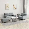 Sofa Sofos komplektas su pagalvėmis, 3 dalių, pilkas, audinys