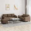 Sofa Sofos komplektas su pagalvėmis, 3 dalių, rudas, audinys