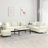 Sofa Sofos komplektas su pagalvėmis, 3 dalių, kreminis, aksomas