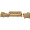 Sofa Sofos komplektas su pagalvėmis, 3 dalių, rudas, aksomas