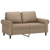 Sofa Sofos komplektas su pagalvėmis, 3 dalių, kapučino, dirbtinė oda