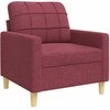 Sofa Sofos komplektas su pagalvėmis, 3 dalių, vyno, audinys