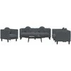Sofa Sofos komplektas su pagalvėmis, 3 dalių, pilkas, aksomas