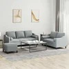 Sofa Sofos komplektas su pagalvėmis, 3 dalių, pilkas, audinys