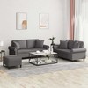 Sofa Sofos komplektas su pagalvėmis, 3 dalių, pilkas, dirbtinė oda
