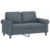 Sofa Sofos komplektas su pagalvėmis, 3 dalių, pilkas, aksomas