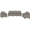 Sofa Sofos komplektas su pagalvėmis, 3 dalių, taupe, audinys