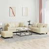 Sofa Sofos komplektas su pagalvėmis, 3 dalių, kreminis, dirbtinė oda