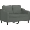 Sofa Sofos komplektas su pagalvėmis, 3 dalių, pilkas, audinys