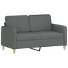 Sofa Sofos komplektas su pagalvėmis, 3 dalių, pilkas, audinys