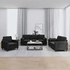 Sofa Sofos komplektas su pagalvėmis, 3 dalių, juodas, aksomas