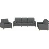 Sofa Sofos komplektas su pagalvėmis, 3 dalių, pilkas, audinys