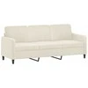 Sofa Sofos komplektas su pagalvėmis, 3 dalių, kreminis, aksomas