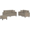 Sofa Sofos komplektas su pagalvėmis, 3 dalių, taupe, audinys