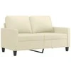 Sofa Sofos komplektas su pagalvėmis, 3 dalių, kreminis, dirbtinė oda