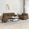 Sofa Sofos komplektas su pagalvėmis, 3 dalių, rudas, audinys