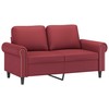 Sofa Sofos komplektas su pagalvėmis, 3 dalių, vyno, dirbtinė oda