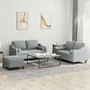 Sofa Sofos komplektas su pagalvėmis, 3 dalių, pilkas, audinys