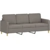 Sofa Sofos komplektas su pagalvėmis, 3 dalių, taupe, audinys