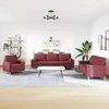 Sofa Sofos komplektas su pagalvėmis, 3 dalių, vyno, audinys