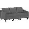 Sofa Sofos komplektas su pagalvėmis, 3 dalių, pilkas, audinys
