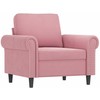 Sofa Sofos komplektas su pagalvėmis, 3 dalių, rožinis, aksomas