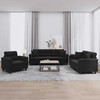 Sofa Sofos komplektas su pagalvėmis, 3 dalių, juodas, audinys