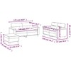 Sofa Sofos komplektas su pagalvėmis, 3 dalių, kreminis, dirbtinė oda