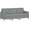 Sofa Sofos komplektas su pagalvėmis, 3 dalių, pilkas, audinys