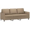 Sofa Sofos komplektas su pagalvėmis, 3 dalių, kapučino, dirbtinė oda