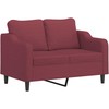 Sofa Sofos komplektas su pagalvėmis, 3 dalių, vyno, audinys