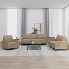 Sofa Sofos komplektas su pagalvėmis, 3 dalių, kapučino, dirbtinė oda