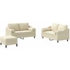 Sofa Sofos komplektas su pagalvėmis, 3 dalių, kreminis, audinys