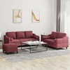 Sofa Sofos komplektas su pagalvėmis, 3 dalių, vyno, audinys