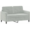 Sofa Sofos komplektas su pagalvėmis, 3 dalių, pilkas, aksomas