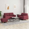 Sofa Sofos komplektas su pagalvėmis, 3 dalių, vyno, audinys