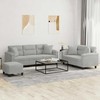 Sofa Sofos komplektas su pagalvėmis, 3 dalių, pilkas, audinys